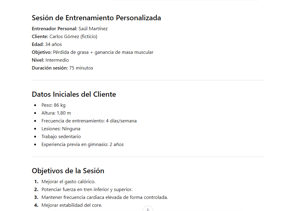 IA para entrenadores personales en España sesión entrenamiento Claude