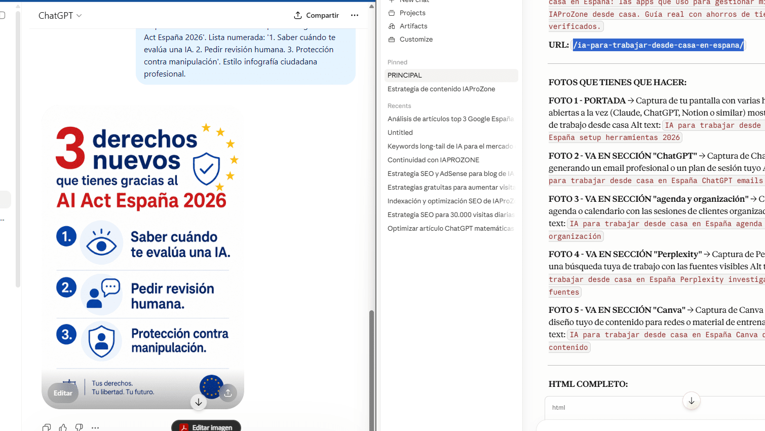 IA para trabajar desde casa en España setup herramientas 2026