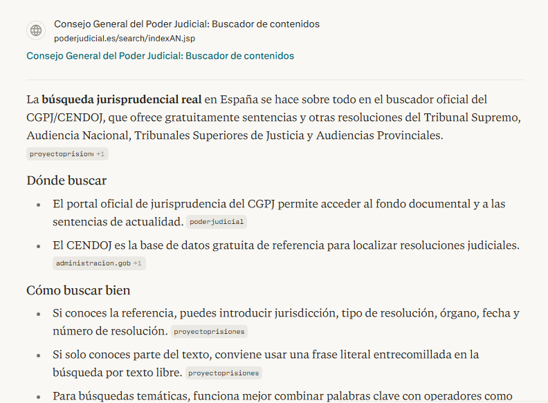 IA para abogados en España usando Perplexity para investigación jurisprudencial