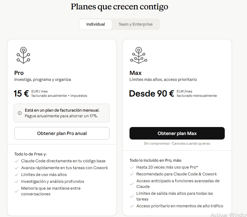 ia gratuita vs de pago espana 2026 comparativa precios ChatGPT Claude