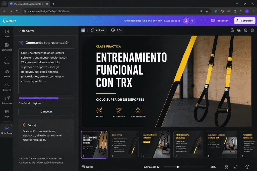 IA para profesores en España usando Canva IA para crear materiales didácticos
