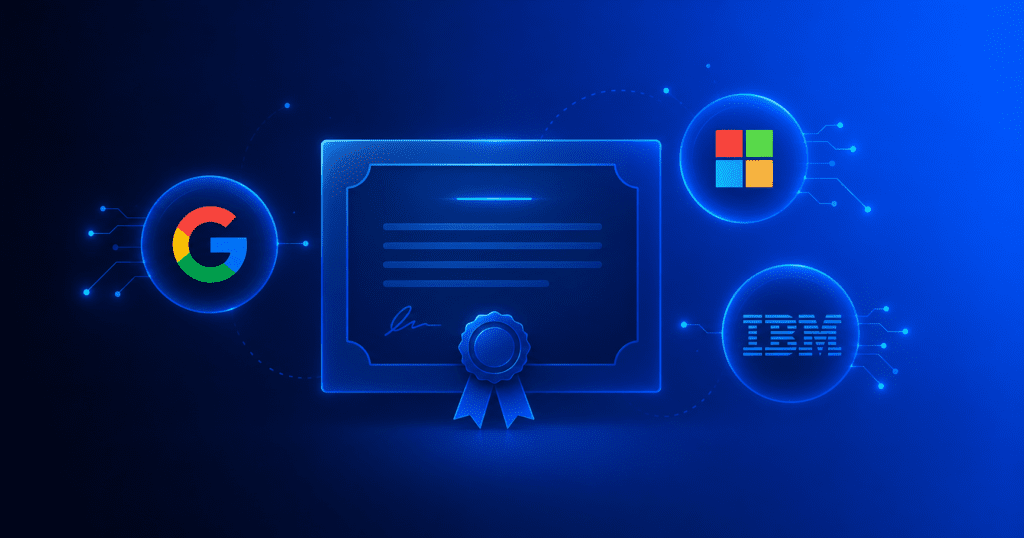 certificados IA gratis en español trabajo 2026 Google Microsoft IBM